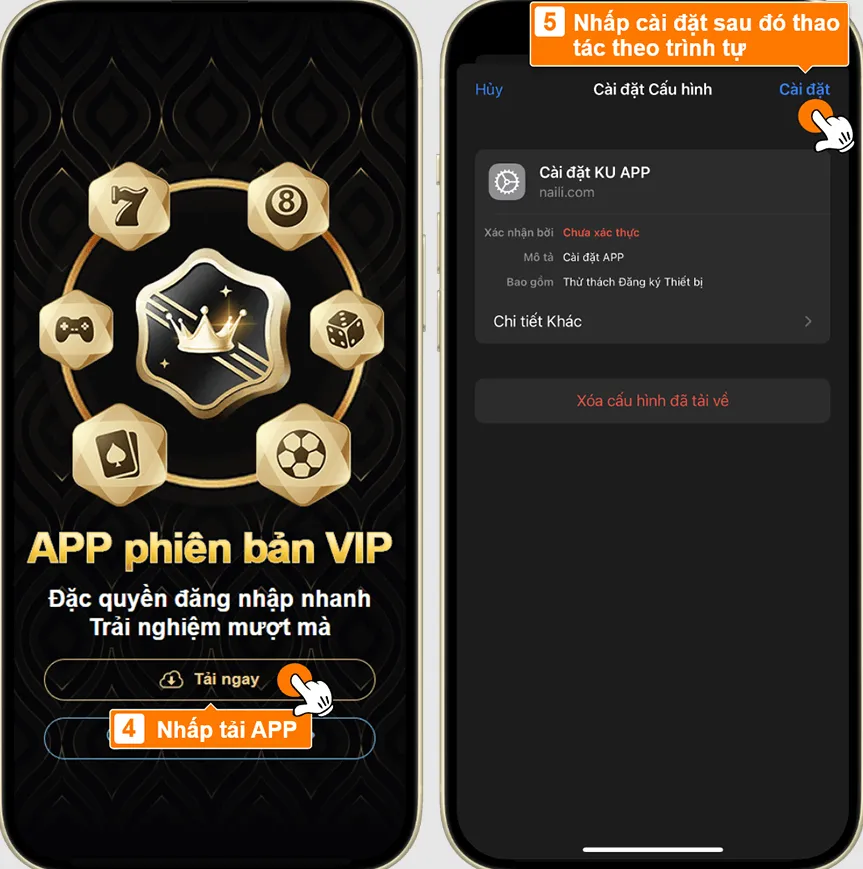 Xác nhận tải về điện thoại