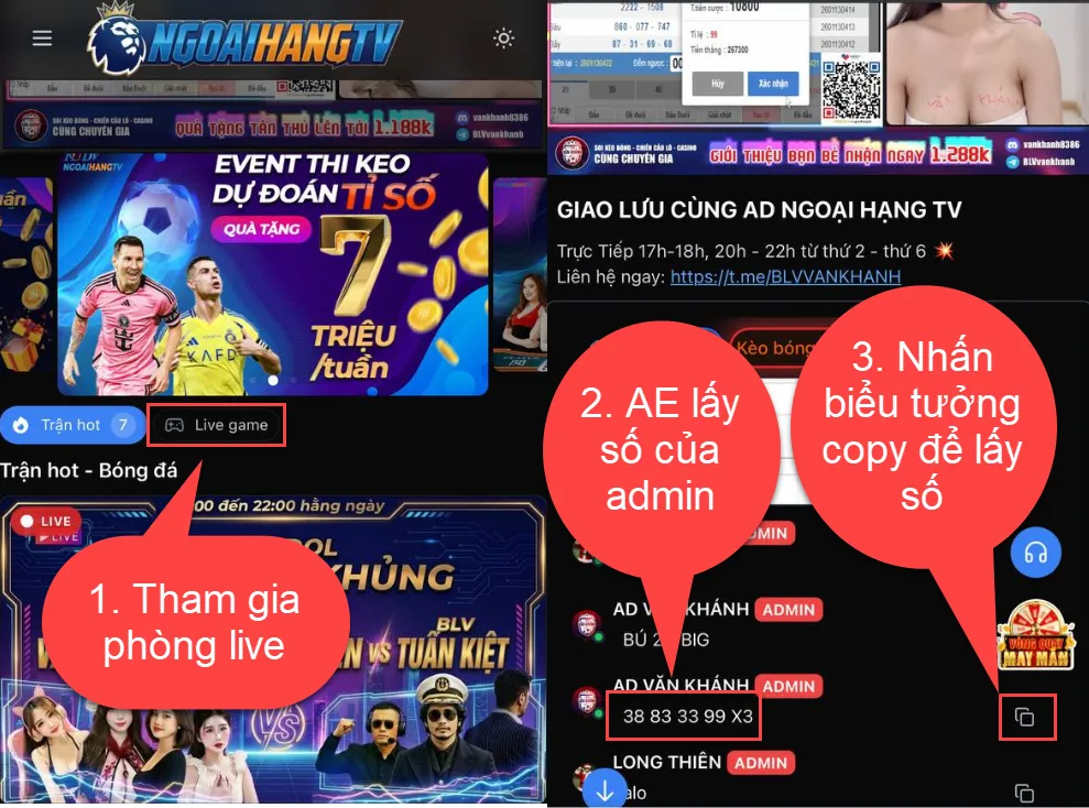 Bước đầu để lấy số 27 lô ku trên phiên live