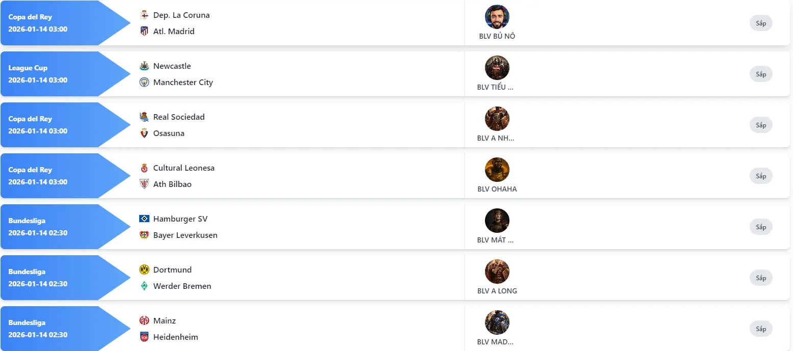 BLV chất lượng nhất tại ngoại hạng tv